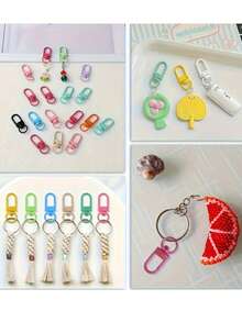 10/20/30/50/100/200pcs Alloy Rotating Lobster Clasp Keychain, Multi-Function Spring Quick Release Key Ring, Suitable For Handbags And Accessories - Multicolor - View 5