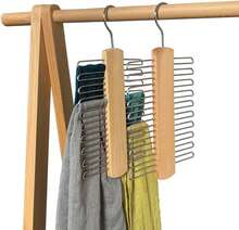 360° Rotating Wooden Tie Hanger, Storage For Ties, Belts, Scarves, And Accessories - View 2