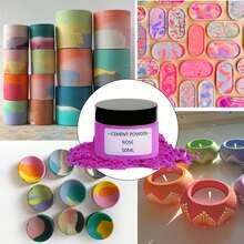 6 Colors Plaster Cement Pigment Powder Set, 50ml/1.69oz Plaster Pigment - Water-Based Colorant For Plaster, Epoxy Resin Crafts And Jewelry Making, Powder Coating Pigment For Resin Crafting - Multicolor - View 2