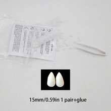 一對樹脂獠牙，適用於萬聖節角色扮演道具，吸血鬼牙齒、殭屍牙齒、犬齒或聖誕裝扮配件 - 彩色 - 查看 15