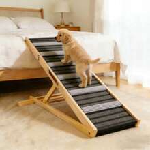 Upgraded Dog Ramp For Couch, Small Dog Ramp For Sofa, 6 Adjustable Height From 14'' To 25", Portable Stable Pet Steps With Non-Slip Pad, Pet Ramps Use For Sofa Couch Stairs - Natural Wood - View 1
