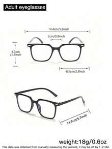 1 PC Men's Classic Square Glasses Frame Clear Lens Lightweight PC Frame Casual Versatile Perfect For Daily Commuting Ofice Outfits With Glasses Box - Multicolor - View 8