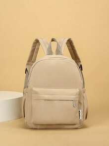 1PC Minimalist Backpack, Casual And Elegant, School Bag For Boys And Girls, Zipper Design, Adjustable Shoulder Straps, Suitable For School, Travel, Can Easily Hold Daily Essentials, Versatile Item, Suitable For Various Styles And Occasions. - Multicolor - View 4