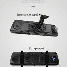 Espejo retrovisor con pantalla táctil de 10 pulgadas, cámara de tablero frontal y trasera, lentes duales frontales y traseras, cámara de coche con visión nocturna en Full HD, modo: electrónico. - A - Ver 7