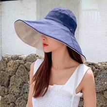 1pc Women's Wide Brim Bucket Hat, Sun Protection Hat, Windproof Hat, UV Protection, Casual Accessory, Travel Gear - Hat - View 6