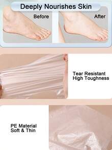 100pcs Disposable PE Foot Mask Liners With Adhesive Backing, Transparent Plastic Foot Socks, Suitable For Home Foot Care, Foot Therapy Moisturizing Care, Tear-Resistant Foot Care Covers, Multi-Purpose, Suitable For Salon, Shoe Fitting, Dorm, Travel, Back To School - Multicolor - View 6