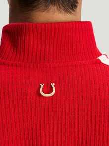 Adidas Men's NYR 3S HZ SWT Knit Pullover Sweatshirt KW4757 - Red - View 5
