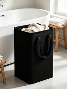 1pc Slim Laundry Basket With Lid, Thin Dirty Clothes Storage Bin With Handle, Suitable For Laundry Room, Bedroom, Closet - Multicolor - View 21