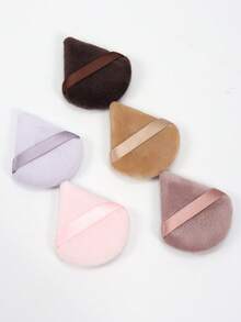 Triangle-Shaped Velvet Powder Puff 5/10/20/30/50/100pcs,Made Of Super-Soft Velvet, Designed For Contouring, Eye, And Corner, Suitable For All Skin Types. - Multicolor - View 2