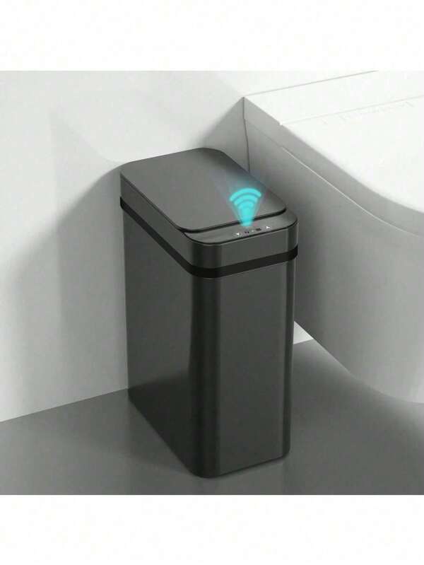 Papelera Automática con Sensor de Movimiento y Tapa, Cubo de Basura Sin Contacto Eléctrico de 2.Galones, Papelera Delgada Impermeable de Plástico Blanco y Gris, para Baño, Cocina, Oficina, RV, Dormitorio y Sala de Estar