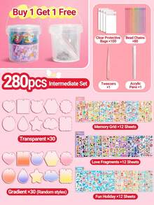 227/537/677件 Gukka 貼紙套裝，DIY 裝飾卡片組附收納盒，可愛剪貼簿用品，適合兒童、女孩、幼兒園禮物，開學第一天 - 彩色 - 查看 11