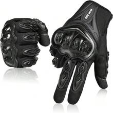 Guantes de motocicleta, rojos, estilo corto, hechos de cuero deportivo, modelo de verano, con funcionalidad de pantalla táctil.| Protección para los nudillos, tejido de malla transpirable, funcionalidad de pantalla táctil, palma antideslizante, correa de muñeca ajustable, dimensiones 23x11x5 cm. - A - Ver 3
