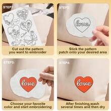 LAMYA 6 Sheets Water Soluble Embroidery Patterns Stick And Stitch Embroidery Paper Wash Away Wildflowers & Flowering Shrubs Designs For Hand Sewing Lover Beginners With Embroidery Thread Set - 5734-a476st - 4 Sets - View 4