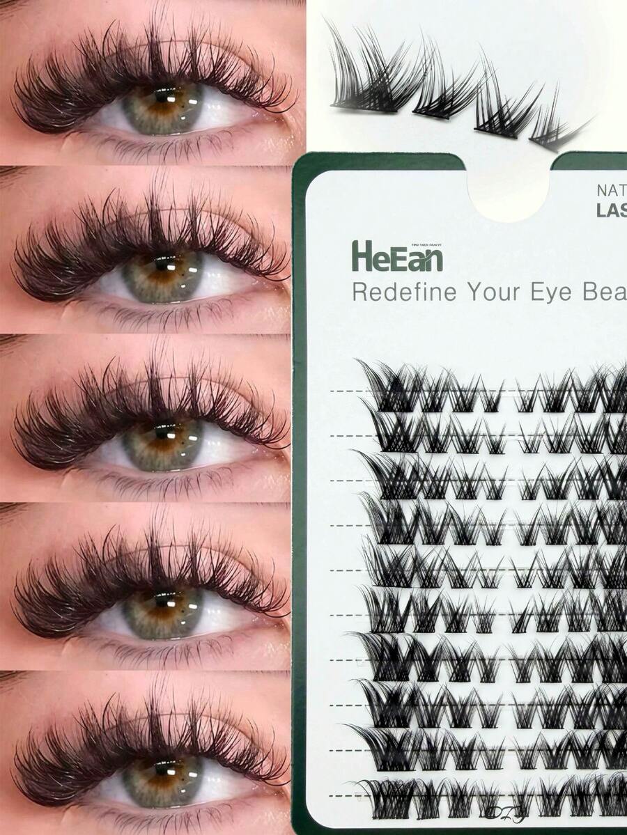 DIY Segment Cluster False Lashes Natural Wispy Individual Eyelash Clusters Thin Lightweight Band Reusable Home Lash Extension Supplies For Beginners