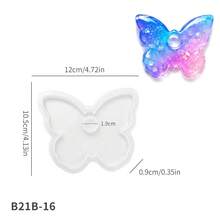 Cetakan Silikon Alas Vas Tabung Reaksi yang Dapat Diganti, Termasuk Bentuk Hati, Kupu-kupu, Tangga, dan Bentuk Lainnya, Cocok untuk Pembuatan Lem Tetes Resin Epoksi, Dekorasi Meja, Dekorasi Bunga Kreatif Buatan Tangan DIY - B - View 14
