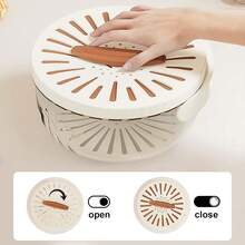 Multifunctional Washing Basin With Strainer And Drain, 2-In-1 Design, Featuring A Foldable Handle And Lid-A Practical Plastic Basket For Washing Fruits And Vegetables In The Kitchen Or On Picnics - 16 X 8.5 cm - View 5