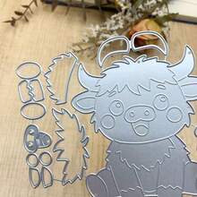 Highland Cattle Metal Die Cuts Layered Animal Embossing Template | Adorable Farm Animal Design, Layered Highland Calf Cattle Dies, Carbon Steel Cuts, Create Rustic Cards Paper Crafts Gifts - MC1491 - View 4