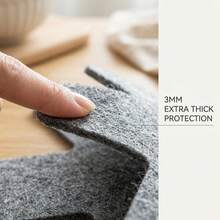 1/3/6/12pcs Cookware Protector Set: 3 Sizes For Perfect Stacking Of Pots, Pans, Bowls, Skillets, Glassware, Baking Dishes, 3mm Thick Felt Anti-Scratch Pads, Star-Shaped Grey Layering Pads For Frying Pans, Soup Pots, Glass Bowls And Ceramic Plates, Trimmable Kitchen Cabinet Storage Pads, Full Size Coverage Set (15/13.8/10.2 Inches) - Multicolor - View 7