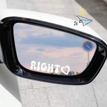 2 Pieces Set Of Left-Right Heart-Shaped Fun Stickers, Car Accessories, Creative Love-Themed Reminder Stickers, Car Rearview Mirror Decorative Stickers, Suitable For Cars, Motorcycles, Computers, And Cups, - A - View 4