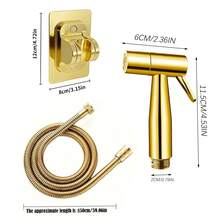 Gold Bidet Sprayer Set, Handheld Toilet Spray Gun With Hose And Wall Mount Bracket, Bathroom Cleaning Sprayer - Spray Gun - View 3