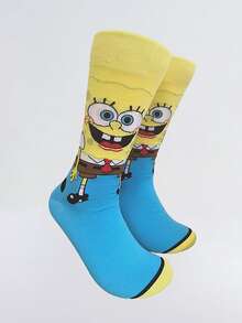 SpongeBob SquarePants 7/3/1入中性趣味卡通印花襪，適合日常穿著、旅行、學校，低筒短襪學生船襪，聖誕禮物、旅行禮物、婚禮禮物、聖誕派對禮物，送給媽媽、爸爸、男性生日禮物、新年禮物、朋友的趣味禮物 - 彩色 - 查看 5