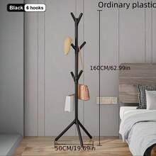 1pc Nordic Minimalist Single-Rod Freestanding Coat Rack, 360° Rotating Hooks, Plastic Material, Suitable For Hanging Clothes, Hats, Bags, Towels In Bedroom, Entryway - Multicolor - View 14