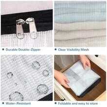 Storage Bags 4 Pack Mesh Clear For Blankets Clothes Sheets Waterproof Clear Mesh Fabric, Zippered Closure, For Bedding Duvets Comforters And Clothes, Closet And Under-Bed Storage - Clear - View 3