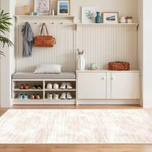 Alfombra de pasillo antideslizante para dormitorio, alfombra lavable con reverso de goma - Alfombra suave de pelo corto para cocina, lavandería, baño (61 x 244 cm, beige/marfil) - Rojo - Ver 4