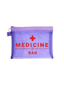 Bolsa de maquillaje de malla con texto "Medicina", bolsa de almacenamiento portátil, bolsa de cosméticos, bolsa de cuidado de la piel, esencial de viaje, suministros de dormitorio, regalo nupcial, regalo del Día de la Madre, regalo de cumpleaños, regalo para amigos y maestros, bolsa de almacenamiento de medicamentos, bolsa de almacenamiento de baño, bolsa de almacenamiento de joyas, bolsa de almacenamiento de brillo labial y maquillaje, bolsa de artículos de tocador de dormitorio estudiantil, regalo para esposa, familia, amigos, colegas - Multicolor - Ver 18