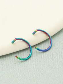 1pc Geometric Casual Hip-Hop Unique Fashion C-Shaped Lip Ring - Multicolor - View 4