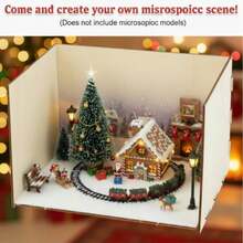 Blank Unfinished Wooden Model Display Box, Christmas Gift Box, Large Size Design, Suitable For Handicrafts, Miniature Models, Dollhouse, Tropical Rainforest Scene (4-Sided Display) DIY - 1PC - View 4