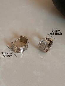 1 Pair Casual Minimalist Brushed Wide Rim Copper Ear Cuffs Suitable For Women's Daily Commute Wear - Coffee Gold - View 3