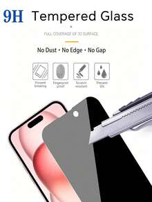 4pcs [2026 New] 9H Tempered Glass Privacy Screen Protector, Compatible With IPhone18/17/16/15/14/13/12/11/X/8/7/6/SE Series (Including Pro/Max/Plus/Mini/Air/16e), True 28° Privacy Anti-Peeping, Shatterproof, High Definition Transparent Anti-Scratch, Bubble-Free Easy Installation - Black - View 4