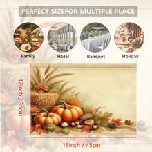 1pc/4pcs/6pcs/8pcs, Autumn, Fallen Leaves Pattern Suitable For Dining Table, Breakfast Mat, Coffee Bar, All Season Decoration, Washable Table Mat, Room Decor, Kitchen Dining Table Mat, Indoor/Outdoor Party Decoration, Home Decor, Ideal Gift - Multicolor - View 9