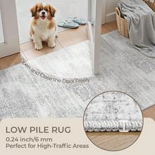 Alfombra de pasillo antideslizante para dormitorio, alfombra lavable con reverso de goma - Alfombra suave de pelo corto para cocina, lavandería, baño (61 x 244 cm, beige/marfil) - Blanco - Ver 8