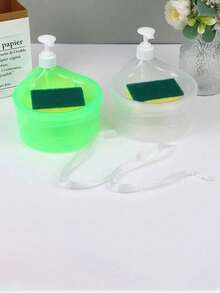 1 Set Dish Soap Dispenser With Sponge, Automatic Liquid Dispenser, Christmas Decor - Multicolor - View 7