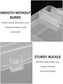 1pc Double Layer Nail Art Tool Storage Box, Large Capacity, Can Store Nail Polish, Glue And Nail Files, Double Layer Compartment Storage Box - White - View 2