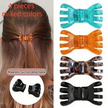 1pc New Fashion Creative Detachable Magnetic Bow Hair Clip, Detachable Alligator Hair Clip, Half-Up Back Hair Clip, Blogger Style Formal Hairstyle, Suitable For Dating, Party, Performance, Beach Vacation - Basic Model - View 14