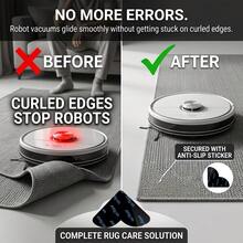 4/8/12pcs Rug Grippers Non Slip For Area Rugs, Strong Adhesive Corner Grips Prevent Rug Sliding And Curling, Reusable Washable Carpet Tape For Hardwood Floors, Tile Floors, Pet Friendly And Robot Vacuum - Black - View 7