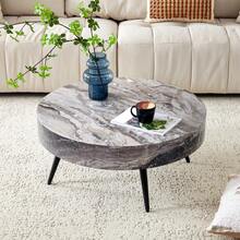 Round Coffee Table Black Modern 70cm - Side Table Minimalist Design - 黑色 - 查看 2