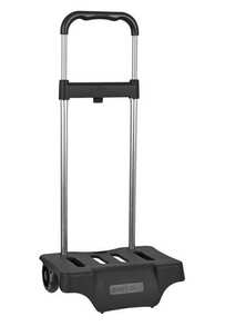 SAFTA Backpack Trolley Suitcase, Black, Removable Telescopic Handle, Sturdy Base With School Backpack Support, Silent Wheels, Dimensions 30x23x85 Cm - STANDARD BLACK 905 - View 4