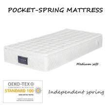 Spring Core Mattress, 7 Zone Cold Foam Mattress, Pocket Springs, 90x200cm, 100% -Tex Certified, Quilted Microfiber Cover Topping, Hardness Level H3, 25cm Height, 200 X 90 X 25 Cm - A - View 7
