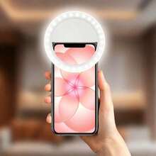 1 buah Lampu Ring Selfie Portabel, Cocok untuk Live Streaming, Selfie, Lampu Malam, Lampu Pengisi Ponsel Isi Ulang USB, Lampu Selfie Live Streaming Jepit RK12, Lampu Ring Kecantikan Fotografi Portabel, 150mAh - RK12 - View 6