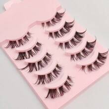 5 Pairs Fox Eye Slanted Lifted Full Strip Lashes, Game-Changer For Hooded Eyes, Light Western Style, Full Clear Soft Band False Eyelashes, No Irritation & Easy To Apply, For Daily & Party Eye Makeup - View 5