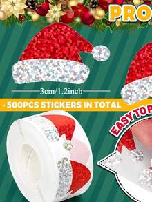500 peças/Rolo Adesivos Laser Brilhantes de Flocos de Neve de Inverno - Adequado para Laptops, Bagagens, Envelopes, Canecas, Álbuns de Recortes, Presentes - Perfeito para Decorações de Natal e Festas! Decoração de Bagagem, Suprimentos de Scrapbooking, Design de Feriado, Efeito Brilhante - Multicolorido - Visão 9