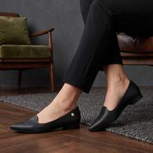 Vizzano Women's Flat Shoes, Low Block Heel, Pointed Toe, Comfortable, Original - 黑色 - 查看 5