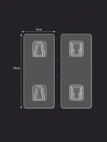 5/10 Pairs Double-Sided Adhesive Wall Hooks, Wall-Mounted Clip Hooks, Waterproof Transparent Storage & Fixing Hooks, Suitable For Kitchen, Bathroom, Toilet, Home Outlet Fixers - Multicolor - View 4