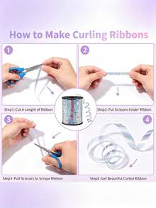 250 Yards Silver Laser Cut Wrinkled Ribbon, Shiny Metallic Curly Balloon String, Suitable For Crafts, Gifts And Decoration, Ideal For Weddings, Gift Wrapping, Birthday Parties, Christmas, Halloween, Banquets And Room Decor - Shiny Laser Ribbon - View 4