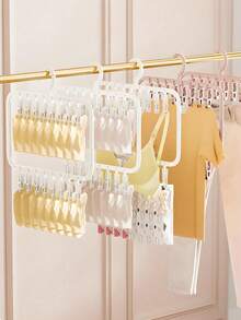 1pc Space-Saving Multi-Clip Sock And Clothes Drying Rack - Bedroom, Bathroom, Closet And Dorm Storage - Multicolor - View 5