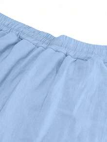 Teen Boys 1pc Simple Loose Outdoor Sports Workout Personalized Linen Texture Solid Color Tall-Looking Long Leg Straight Leg Pants Spring Autumn Winter - Light Wash - View 3